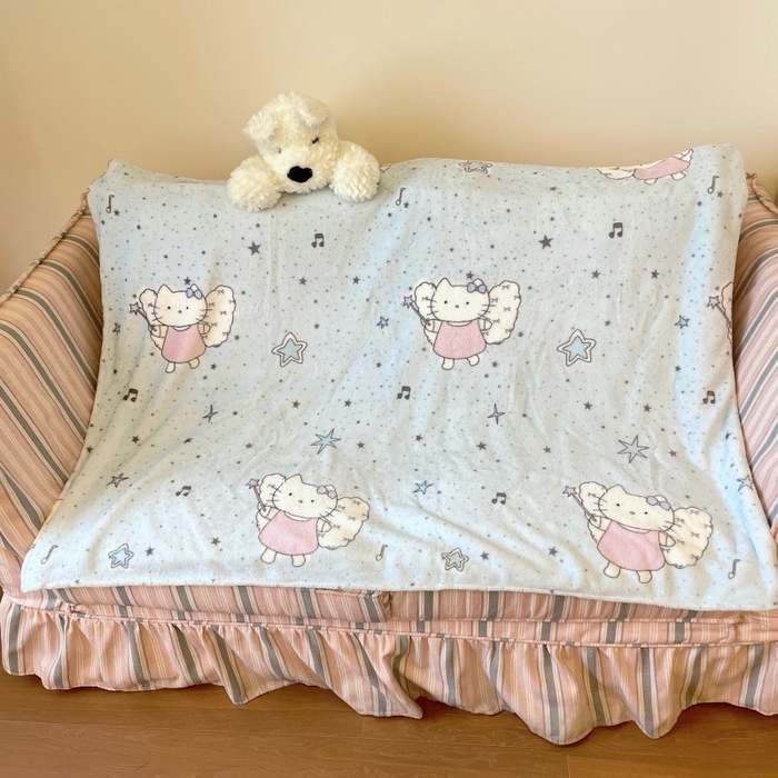 91家纺网 家纺一手货源 找家纺 顾里家纺 2025新款ins少女奶油治愈双面牛奶绒毯 芭拉花猫