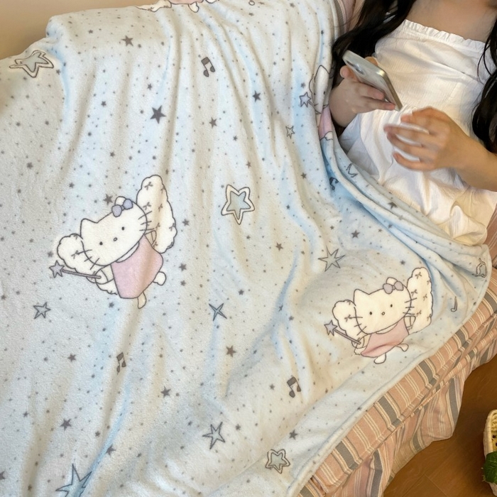 91家纺网 家纺一手货源 找家纺 顾里家纺 2025新款ins少女奶油治愈双面牛奶绒毯 芭拉花猫