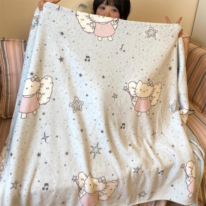 91家纺网 家纺一手货源 找家纺 顾里家纺 2025新款ins少女奶油治愈双面牛奶绒毯 芭拉花猫