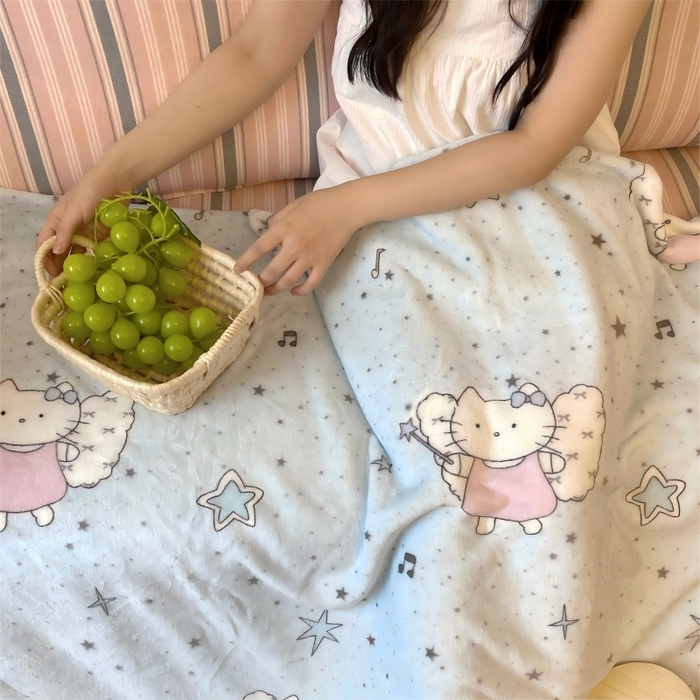 91家纺网 家纺一手货源 找家纺 顾里家纺 2025新款ins少女奶油治愈双面牛奶绒毯 芭拉花猫