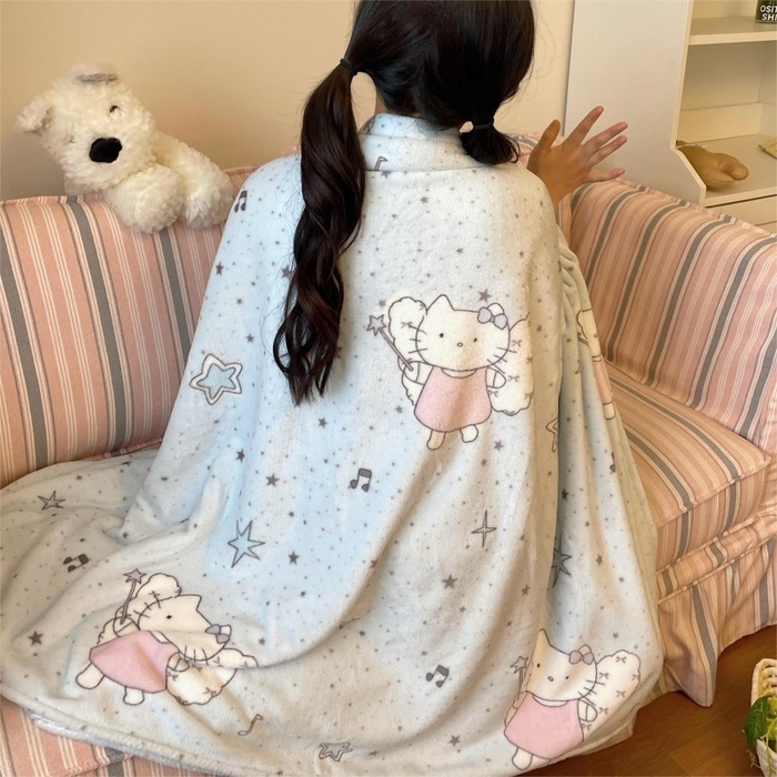 91家纺网 家纺一手货源 找家纺 顾里家纺 2025新款ins少女奶油治愈双面牛奶绒毯 芭拉花猫