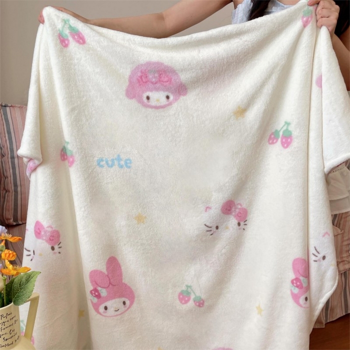 91家纺网 家纺一手货源 找家纺 顾里家纺 2025新款ins少女奶油治愈双面牛奶绒毯 草莓伙伴