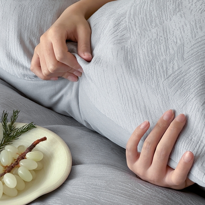 91家纺网 家纺一手货源 找家纺 梦享生活家居 2025新款全棉纯棉三层肌理提花四件套-素写系列（会员减10） 素写-银灰