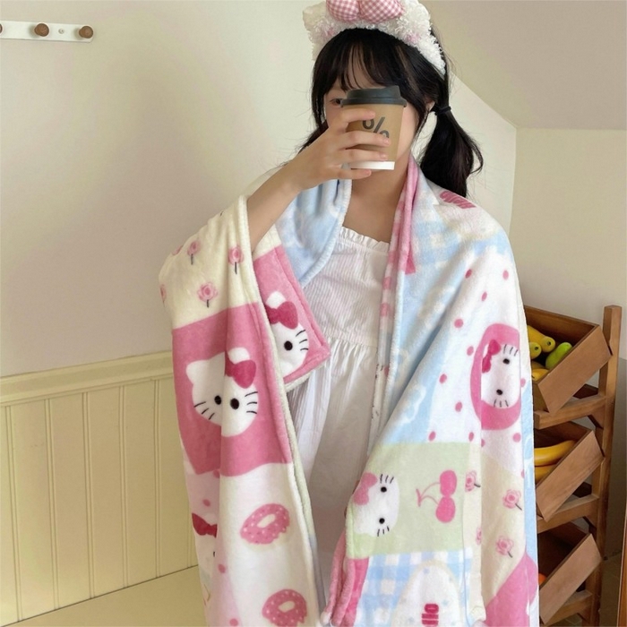 91家纺网 家纺一手货源 找家纺 顾里家纺 2025新款ins少女奶油治愈双面牛奶绒毯 猫咪时光毯