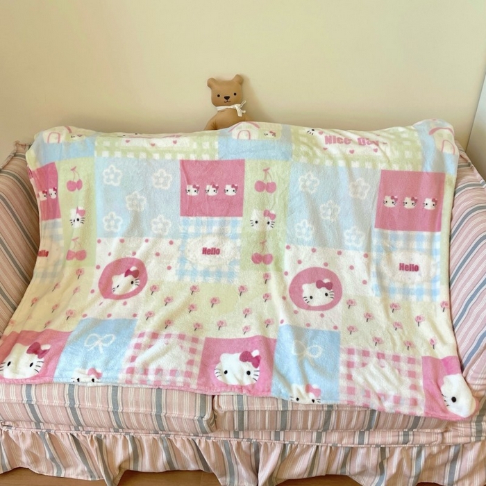 91家纺网 家纺一手货源 找家纺 顾里家纺 2025新款ins少女奶油治愈双面牛奶绒毯 猫咪时光毯