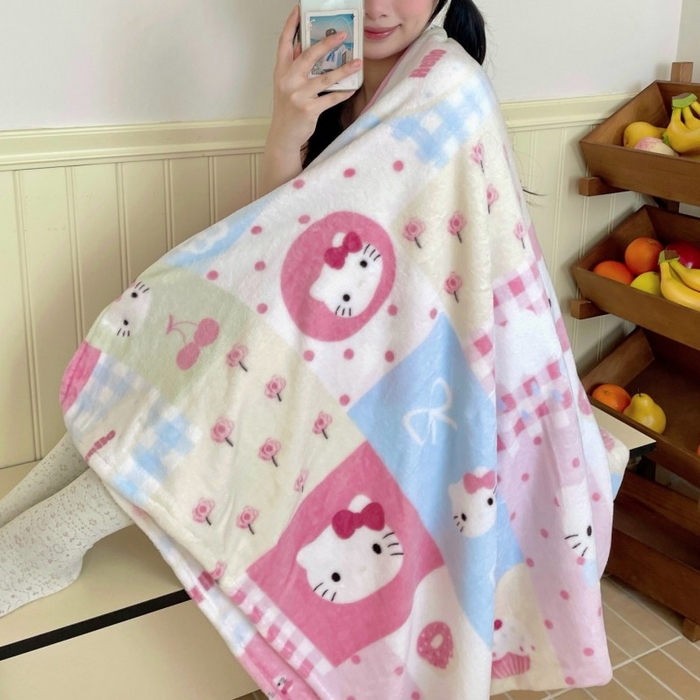 91家纺网 家纺一手货源 找家纺 顾里家纺 2025新款ins少女奶油治愈双面牛奶绒毯 猫咪时光毯