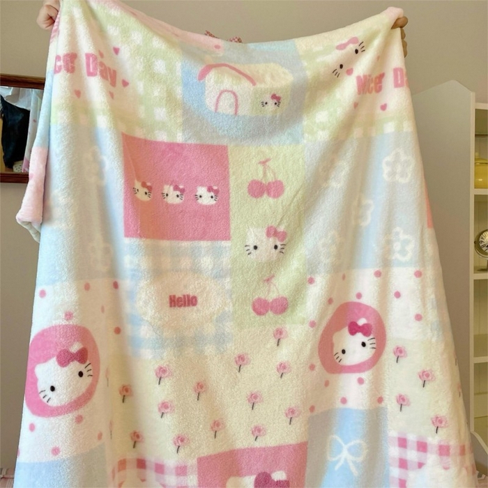 91家纺网 家纺一手货源 找家纺 顾里家纺 2025新款ins少女奶油治愈双面牛奶绒毯 猫咪时光毯