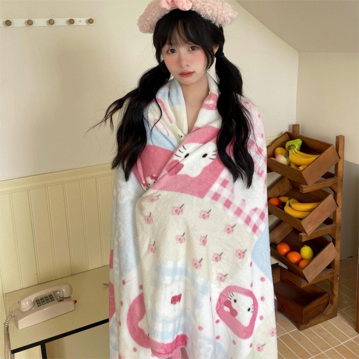 91家纺网 家纺一手货源 找家纺 顾里家纺 2025新款ins少女奶油治愈双面牛奶绒毯 猫咪时光毯