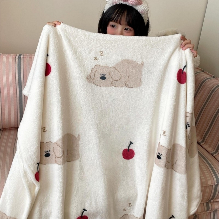 91家纺网 家纺一手货源 找家纺 顾里家纺 2025新款ins少女奶油治愈双面牛奶绒毯 趴趴熊