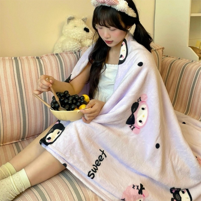 91家纺网 家纺一手货源 找家纺 顾里家纺 2025新款ins少女奶油治愈双面牛奶绒毯 甜酷仔