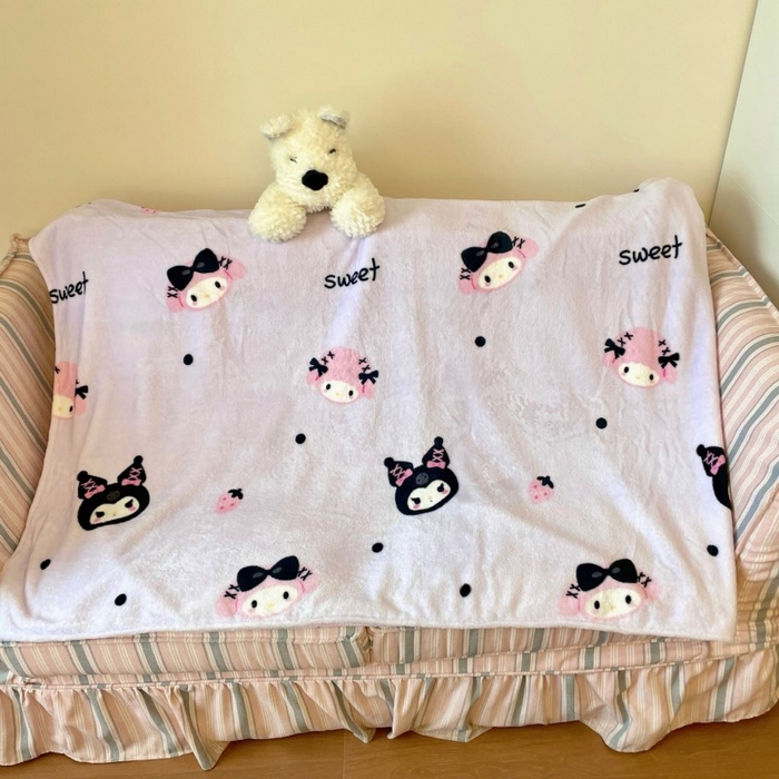 91家纺网 家纺一手货源 找家纺 顾里家纺 2025新款ins少女奶油治愈双面牛奶绒毯 甜酷仔