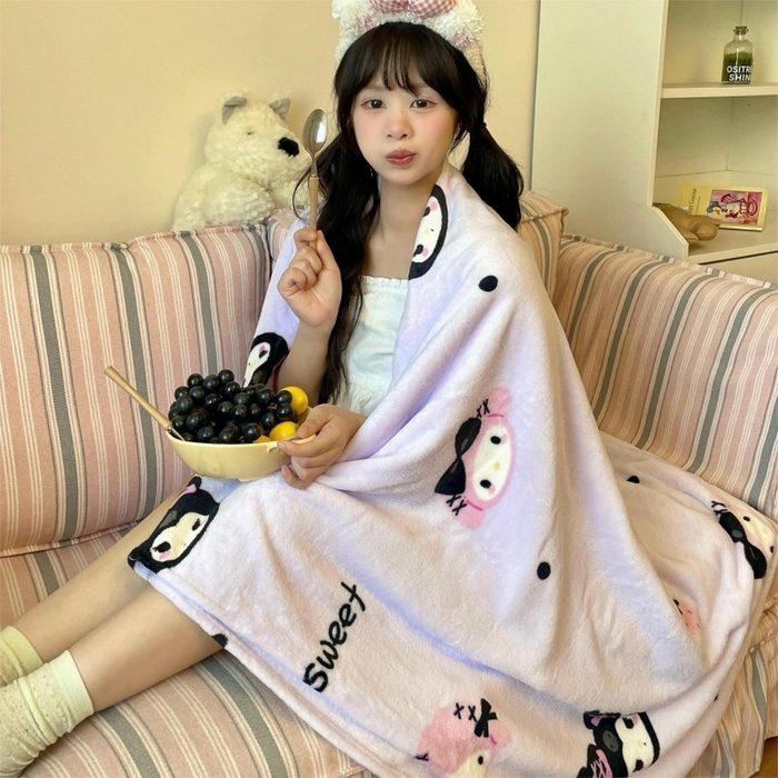 91家纺网 家纺一手货源 找家纺 顾里家纺 2025新款ins少女奶油治愈双面牛奶绒毯 甜酷仔