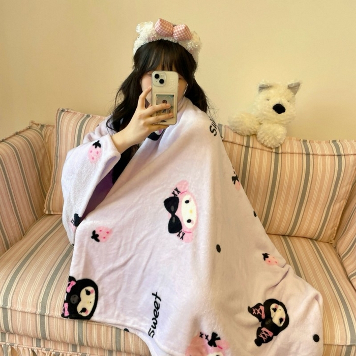 91家纺网 家纺一手货源 找家纺 顾里家纺 2025新款ins少女奶油治愈双面牛奶绒毯 甜酷仔