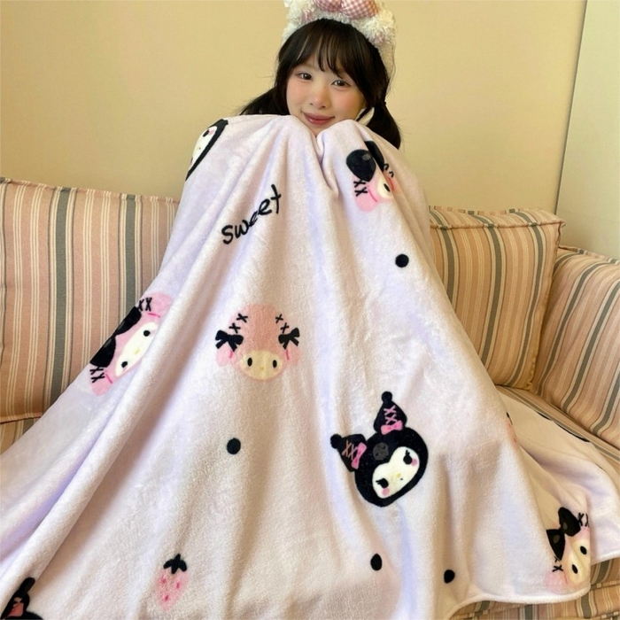 91家纺网 家纺一手货源 找家纺 顾里家纺 2025新款ins少女奶油治愈双面牛奶绒毯 甜酷仔