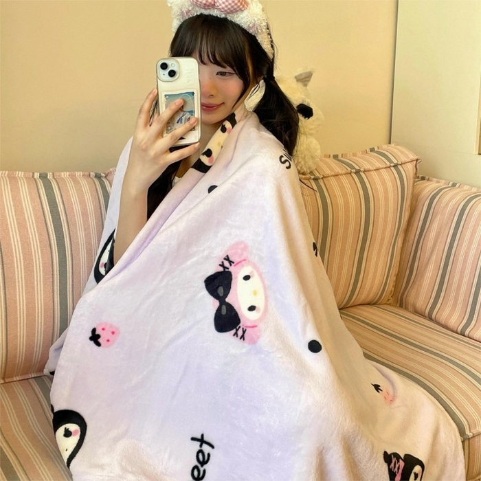 91家纺网 家纺一手货源 找家纺 顾里家纺 2025新款ins少女奶油治愈双面牛奶绒毯 甜酷仔