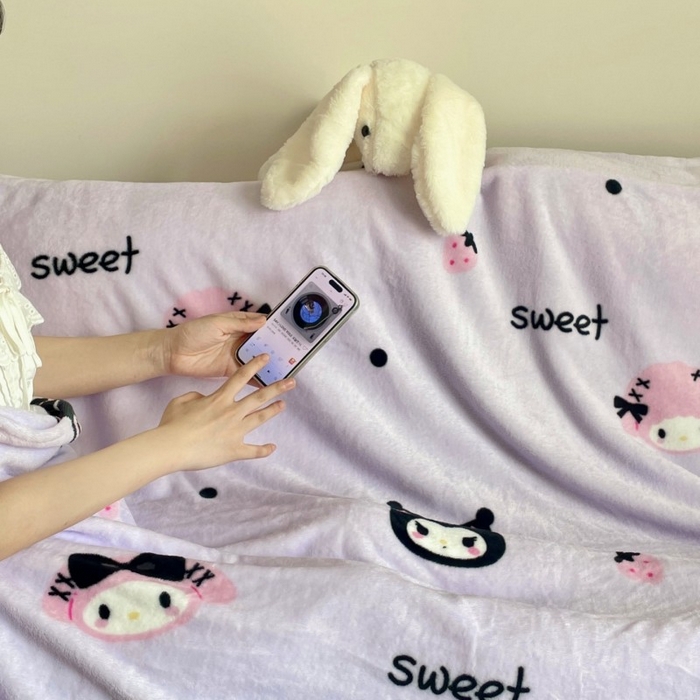 91家纺网 家纺一手货源 找家纺 顾里家纺 2025新款ins少女奶油治愈双面牛奶绒毯 甜酷仔