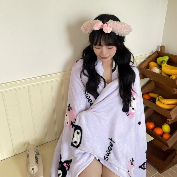 91家纺网 家纺一手货源 找家纺 顾里家纺 2025新款ins少女奶油治愈双面牛奶绒毯 甜酷仔