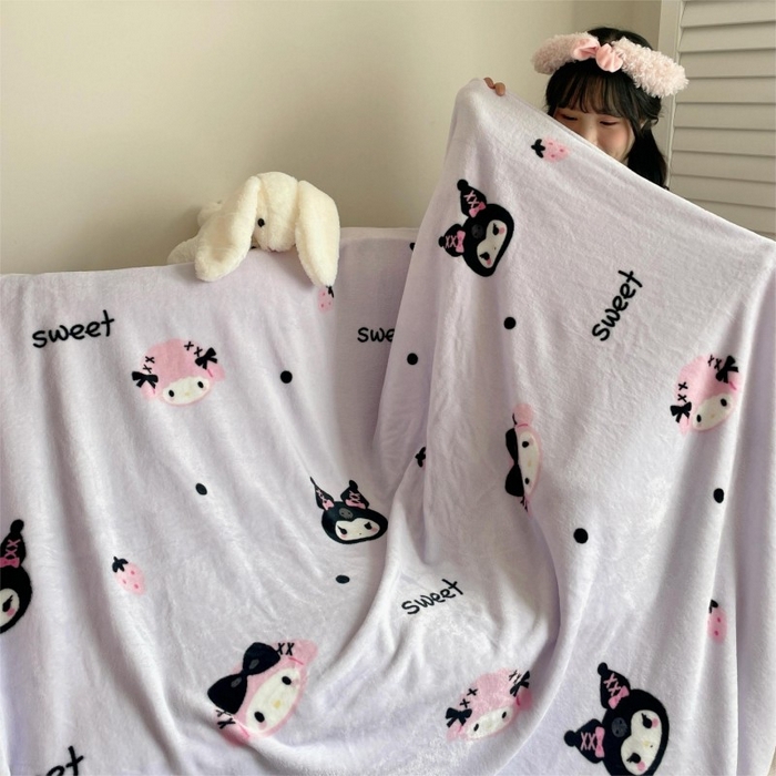 91家纺网 家纺一手货源 找家纺 顾里家纺 2025新款ins少女奶油治愈双面牛奶绒毯 甜酷仔