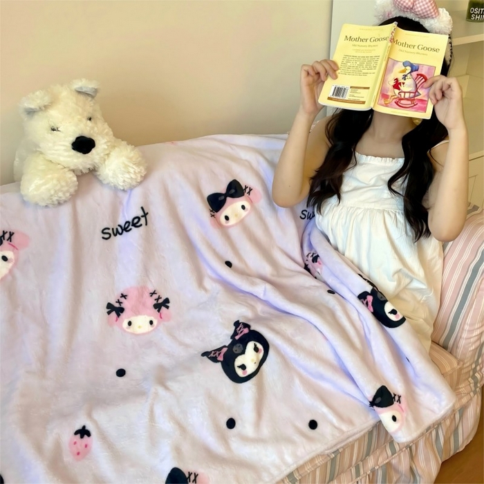 91家纺网 家纺一手货源 找家纺 顾里家纺 2025新款ins少女奶油治愈双面牛奶绒毯 甜酷仔