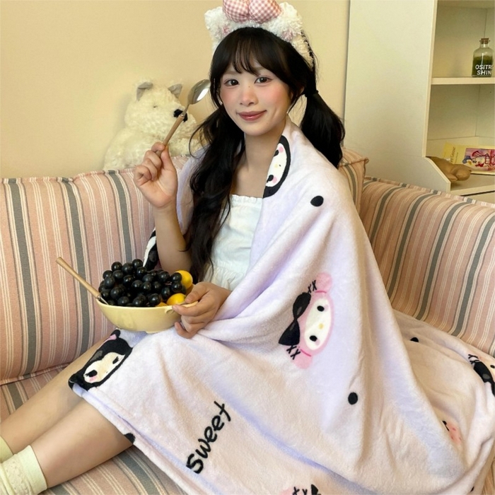 91家纺网 家纺一手货源 找家纺 顾里家纺 2025新款ins少女奶油治愈双面牛奶绒毯 甜酷仔