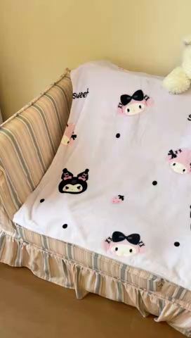 91家纺网 家纺一手货源 找家纺 顾里家纺 2025新款ins少女奶油治愈双面牛奶绒毯 甜酷仔
