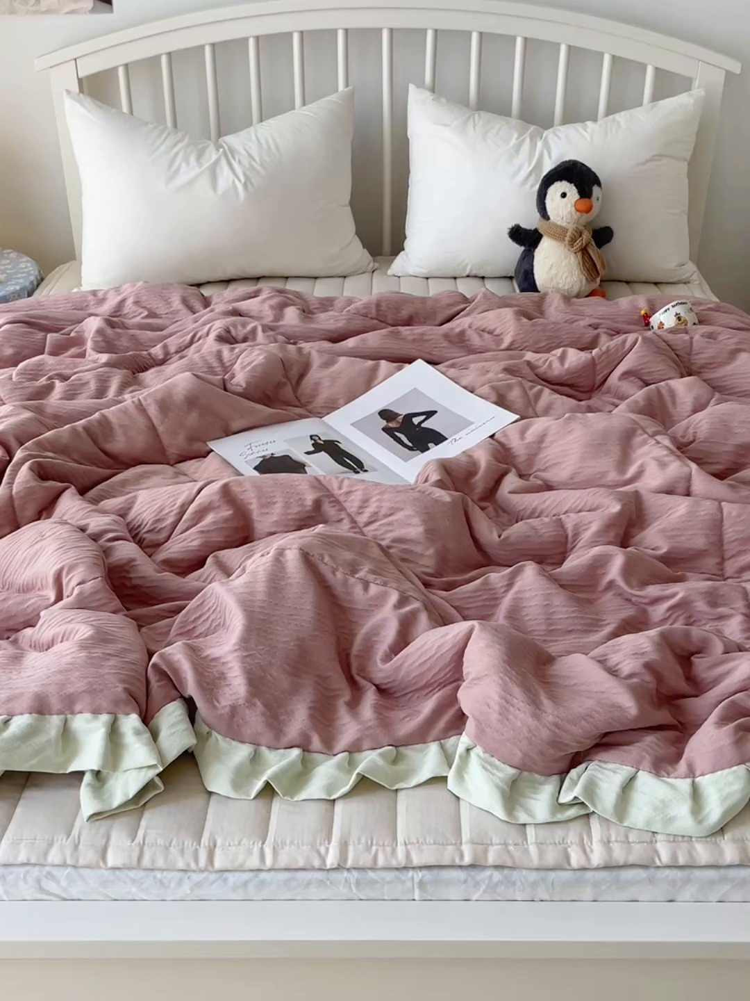 91家纺网 家纺一手货源 找家纺 （总）顾里家纺 2025春夏新款韩系花边皱皱纱夏被夏凉被空调被