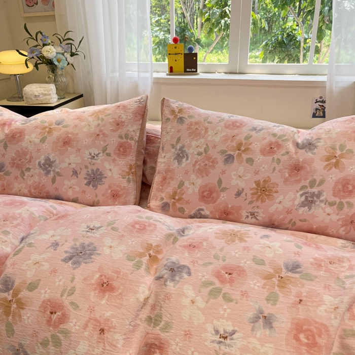 91家纺网 家纺一手货源 找家纺 （总）王朝国际 2025爆款皱皱双层纱四件套