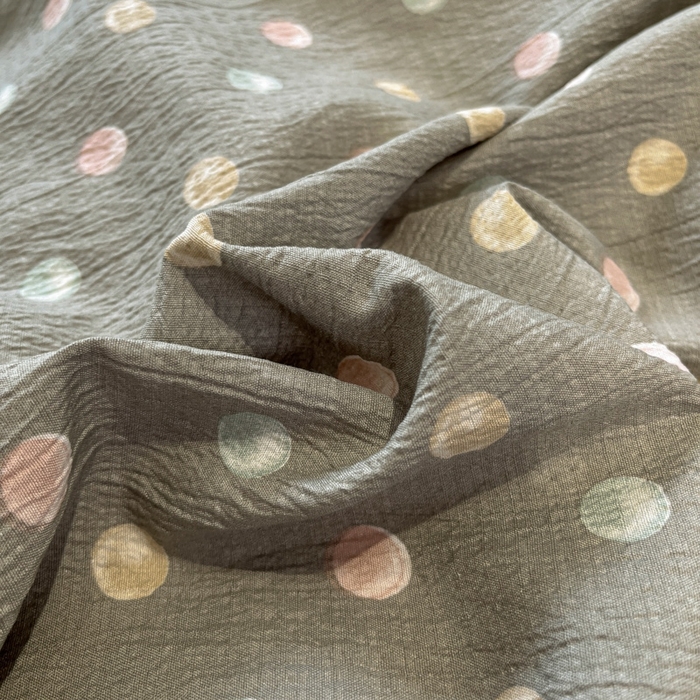 91家纺网 家纺一手货源 找家纺 王朝国际 2026爆款皱皱双层纱四件套彩色波点