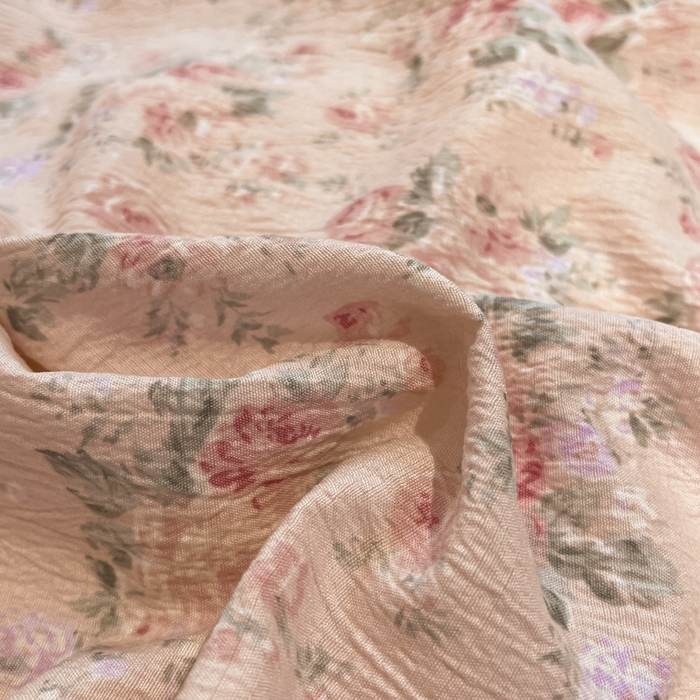 91家纺网 家纺一手货源 找家纺 王朝国际 2026爆款皱皱双层纱四件套复古蔷薇