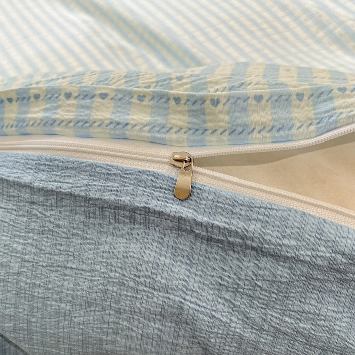 91家纺网 家纺一手货源 找家纺 王朝国际 2026爆款皱皱双层纱四件套海盐甜心