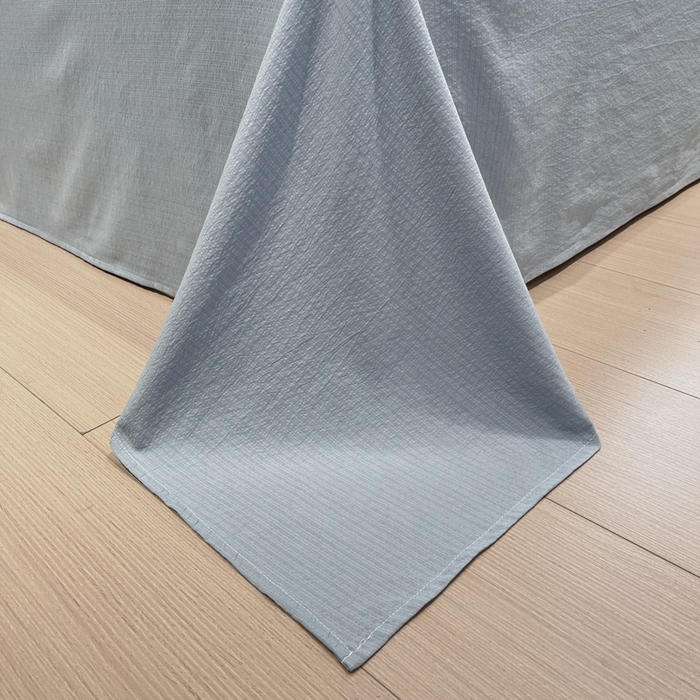 91家纺网 家纺一手货源 找家纺 王朝国际 2026爆款皱皱双层纱四件套海盐甜心