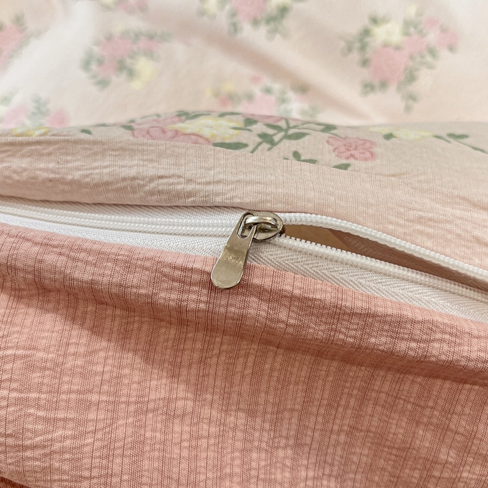 91家纺网 家纺一手货源 找家纺 王朝国际 2026爆款皱皱双层纱四件套花樱梦