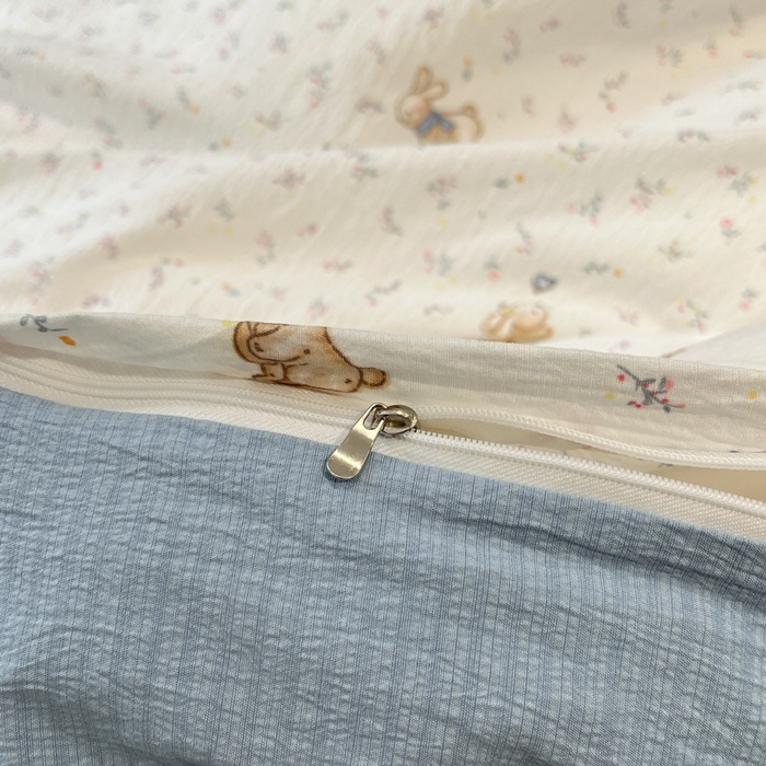 91家纺网 家纺一手货源 找家纺 王朝国际 2026爆款皱皱双层纱四件套花园派对