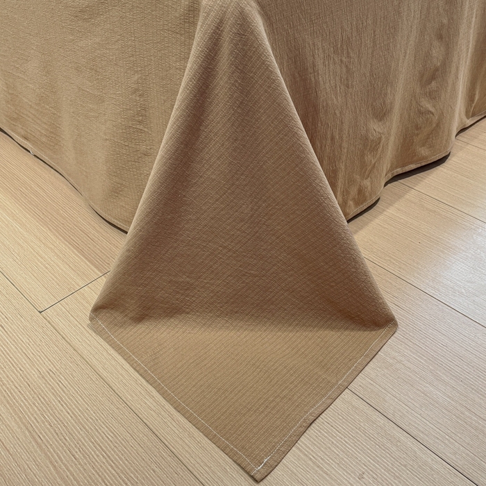 91家纺网 家纺一手货源 找家纺 王朝国际 2026爆款皱皱双层纱四件套咖啡熊