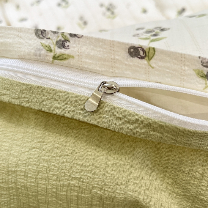 91家纺网 家纺一手货源 找家纺 王朝国际 2026爆款皱皱双层纱四件套蓝莓可可