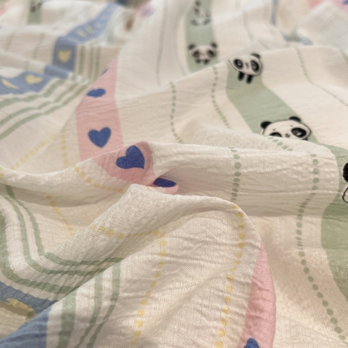 91家纺网 家纺一手货源 找家纺 王朝国际 2026爆款皱皱双层纱四件套卖萌猫