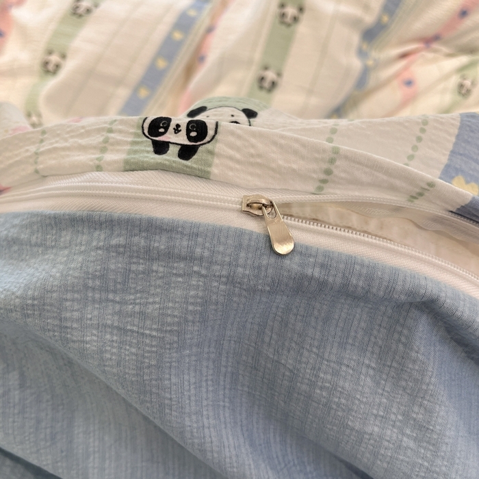 91家纺网 家纺一手货源 找家纺 王朝国际 2026爆款皱皱双层纱四件套卖萌猫