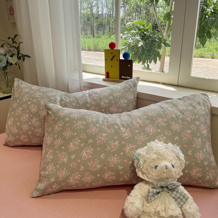 91家纺网 家纺一手货源 找家纺 王朝国际 2026爆款皱皱双层纱四件套盛夏玫瑰