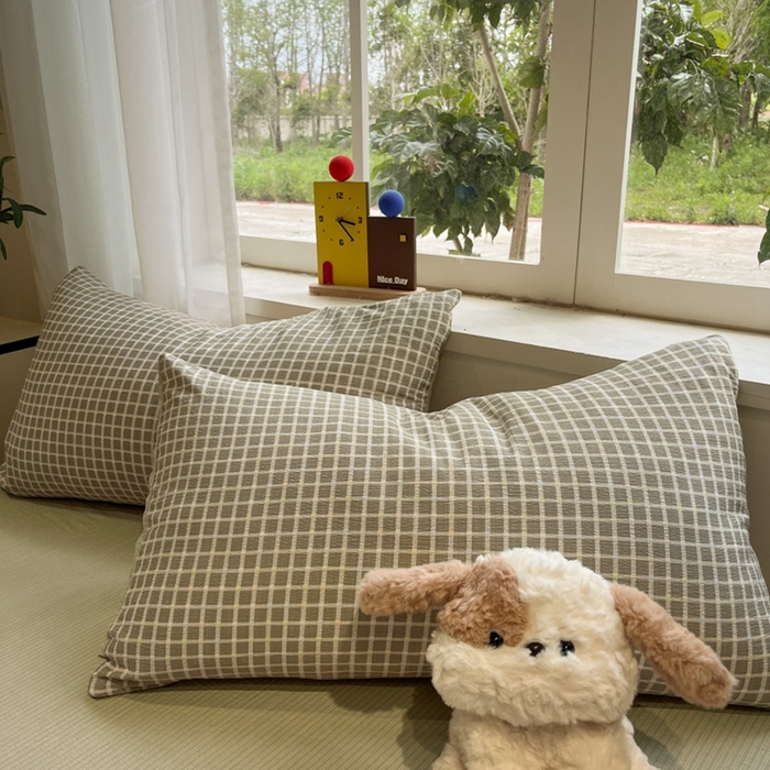 91家纺网 家纺一手货源 找家纺 王朝国际 2026爆款皱皱双层纱四件套素雅格