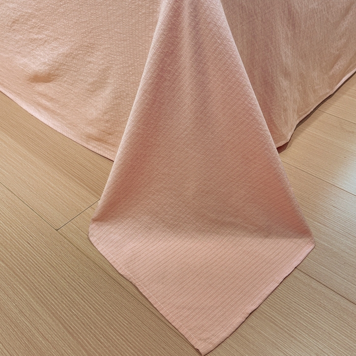 91家纺网 家纺一手货源 找家纺 王朝国际 2026爆款皱皱双层纱四件套桃夭夭