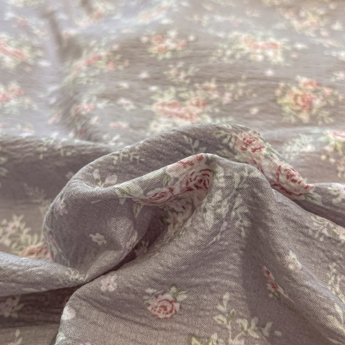 91家纺网 家纺一手货源 找家纺 王朝国际 2026爆款皱皱双层纱四件套紫蔷薇