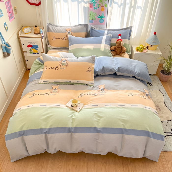 91家纺网 家纺一手货源 找家纺 （总）2025新款全棉印花小清新单品系列-四件套（提供买家秀）