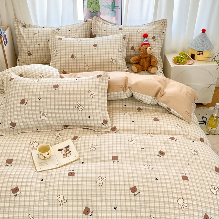 91家纺网 家纺一手货源 找家纺 2025新款全棉印花小清新单品系列-四件套（提供买家秀）安睡宝
