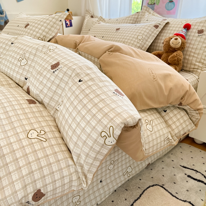 91家纺网 家纺一手货源 找家纺 2025新款全棉印花小清新单品系列-四件套（提供买家秀）安睡宝