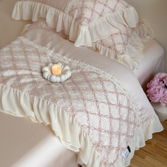 91家纺网 家纺一手货源 找家纺 （总）佳汐蓝家纺 2025 春夏新品60s兰精天丝夏被四件套-爱莎