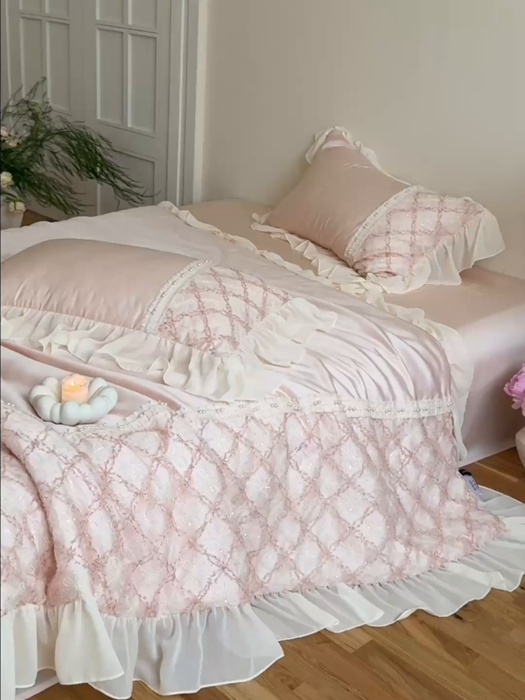 91家纺网 家纺一手货源 找家纺 （总）佳汐蓝家纺 2025 春夏新品60s兰精天丝夏被四件套-爱莎