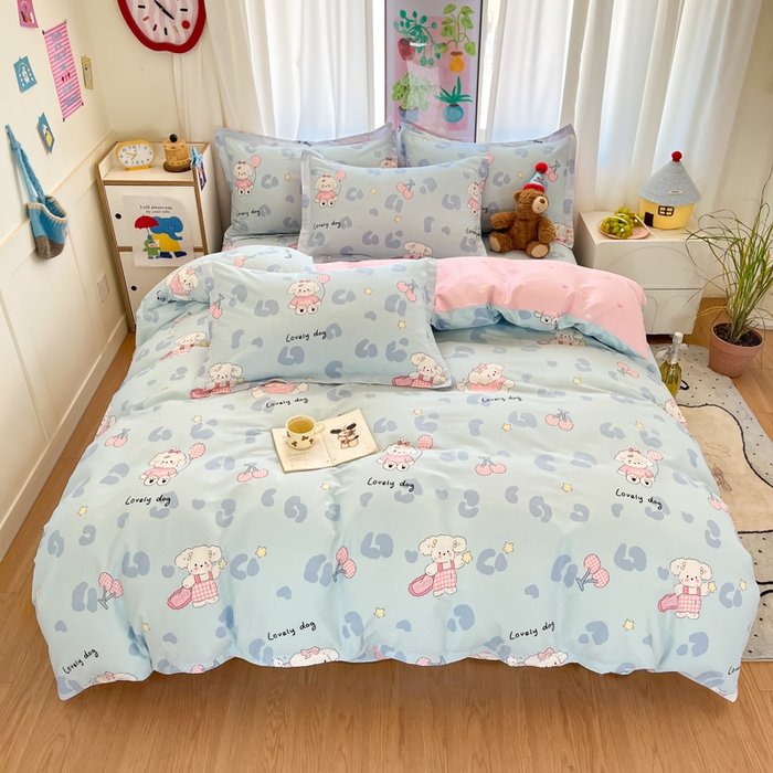 2025新款全棉印花小清新单品系列-四件套（提供买家秀）比星邦尼狗