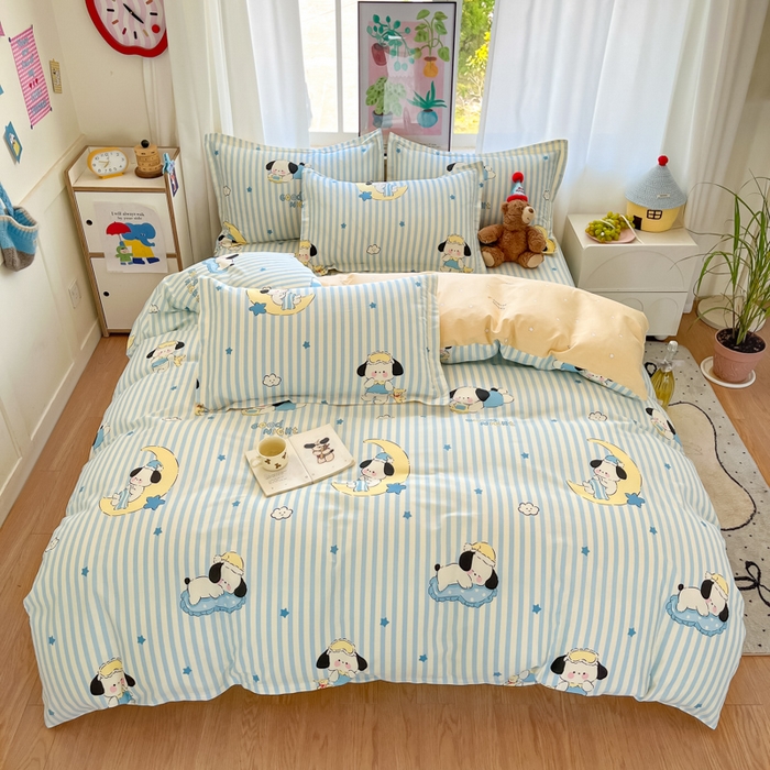 2025新款全棉印花小清新单品系列-四件套（提供买家秀）酣睡狗