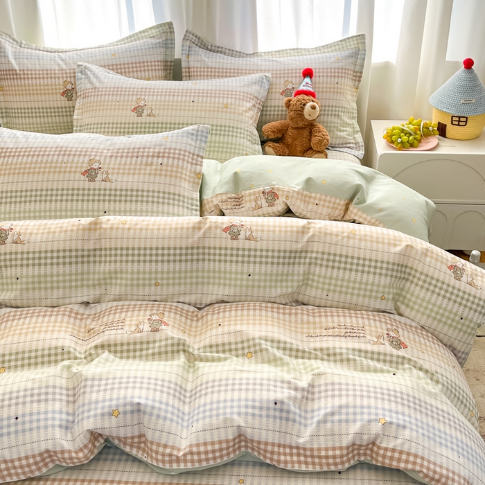 91家纺网 家纺一手货源 找家纺 2025新款全棉印花小清新单品系列-四件套（提供买家秀）美梦小王子