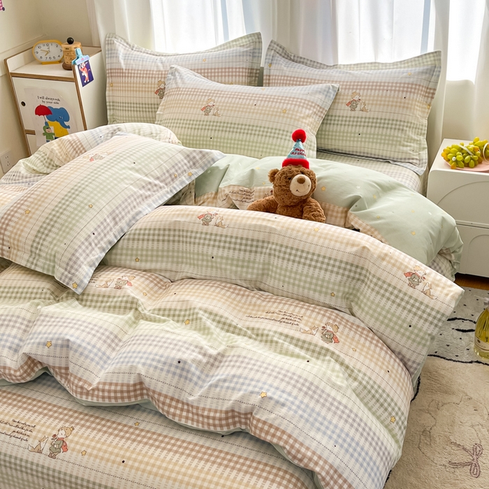 91家纺网 家纺一手货源 找家纺 2025新款全棉印花小清新单品系列-四件套（提供买家秀）美梦小王子